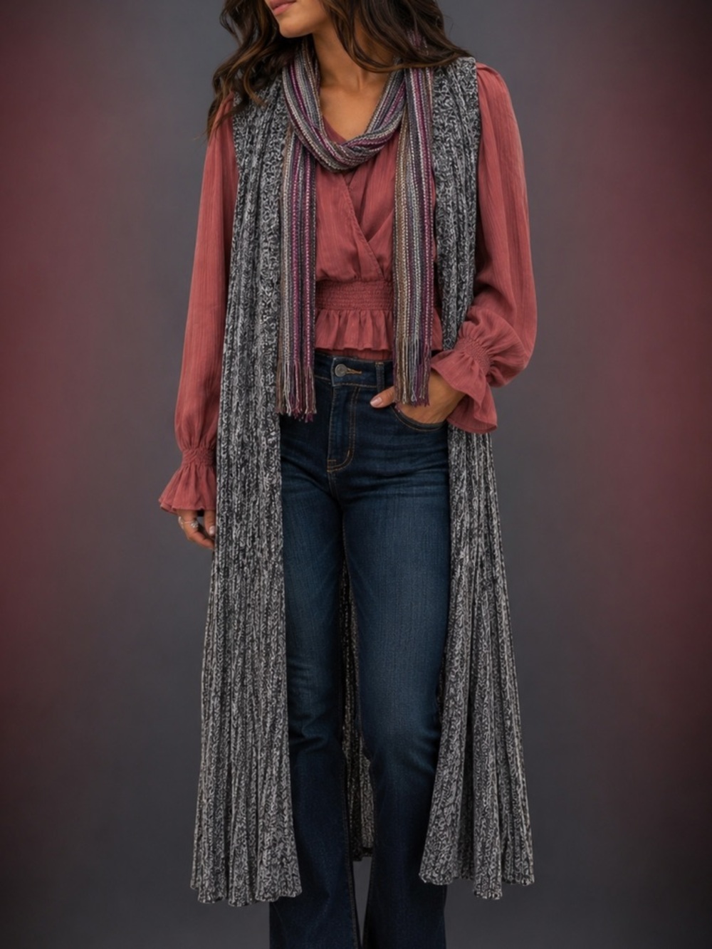 Chico's Charcoal and Gray Cardigan Sweater